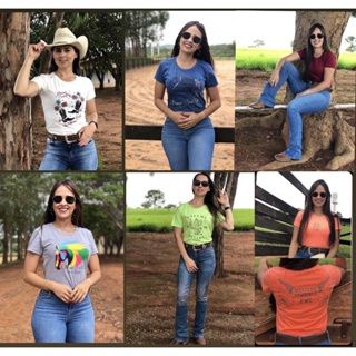 Blusa T-shirt country tamanho P feminina