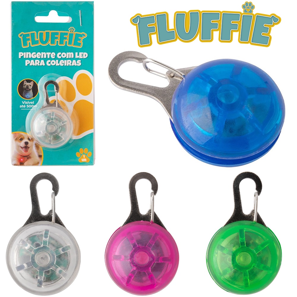 Pingente Brilhante Led luz Premium Para Coleira Cães Gatos - Fluffie -  Pingente de Identificação - Magazine Luiza