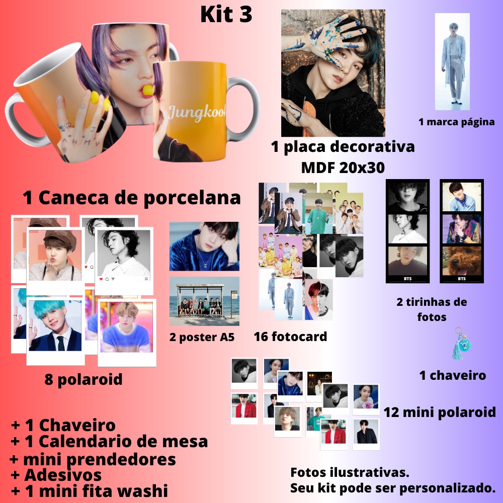 KIT BTS FANMADE PERSONALIZAVEIS KPOP