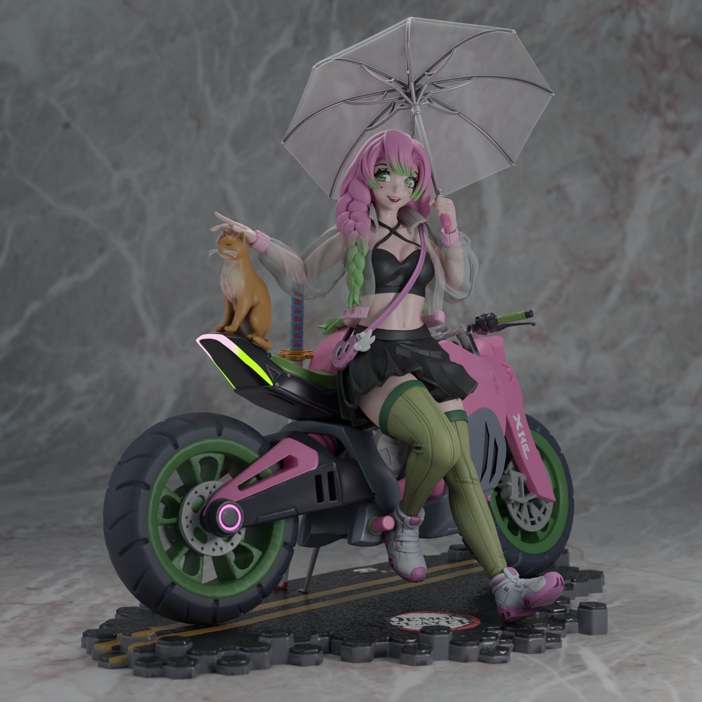 Mitsuri - Cyberpunk - Demon Slayer - Estátua - Figure