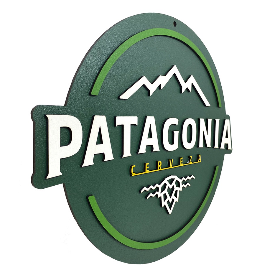 Placa Decorativa Patagonia Cerveja 3D Alto Relevo MDF Cantinho do Churrasco  Decoração Restaurante Bar