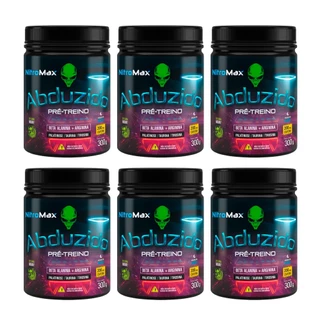 Kit 6x Pré-Treino Abduzido NitroMax 300g Vários Sabores 200mg Cafeína Beta-Alanina