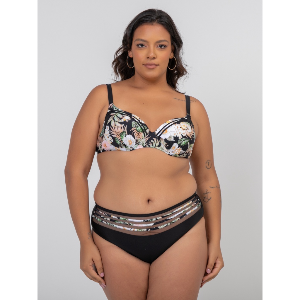 KIT C/ 2 Biquini plus size 2 em 1 top plus calcinha cintura alta nova  coleção do verão 2024