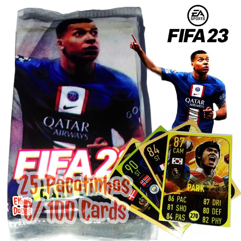 Kit 100 Cards Fifa 23 =25 Pacotes Lançamento Edição Limitada