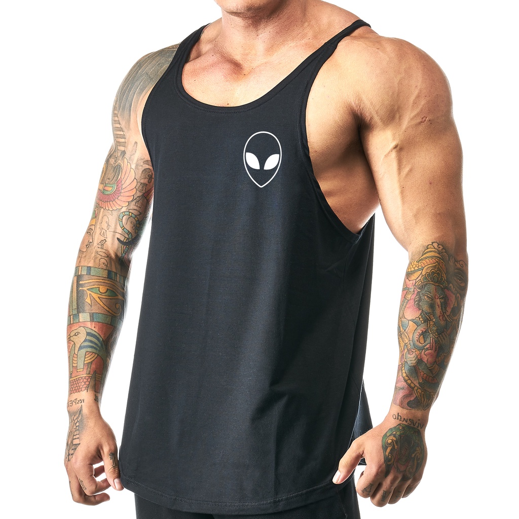 Regata Masculina Cavada Algodão Preta - Bombey