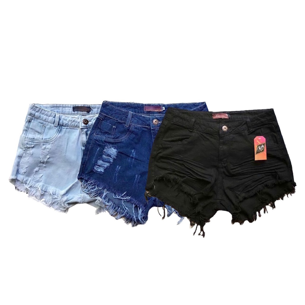 Kit 3 Shorts Jeans Plus Size Hot Pants 46 Ao 54