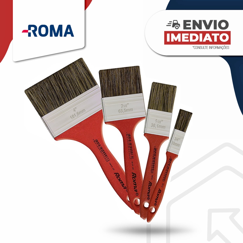 Pincel Trincha para Pintura Roma 302 *UNIDADE* (Escolha o Tamanho ...