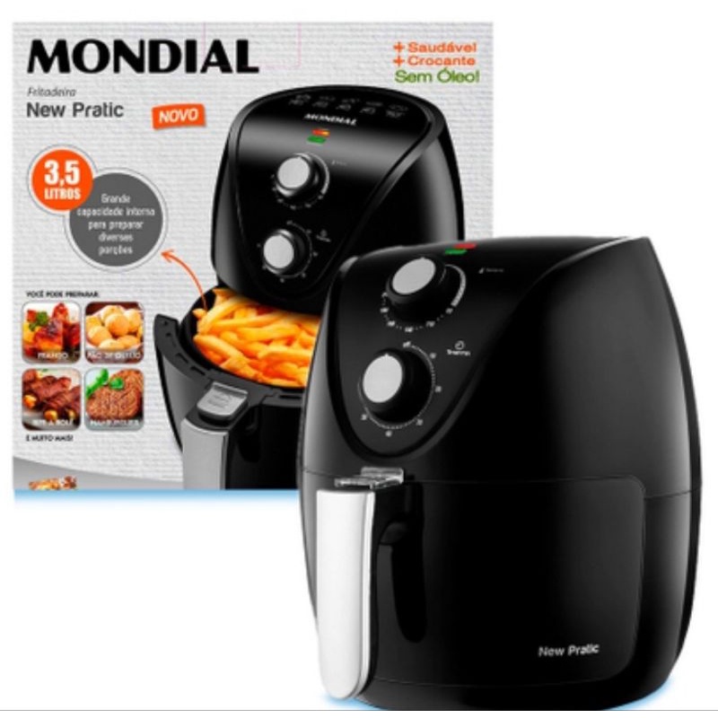 Fritadeira Sem Óleo Mondial, New Pratic - 3,5L, 127V, Preto, 1500W - AF-31