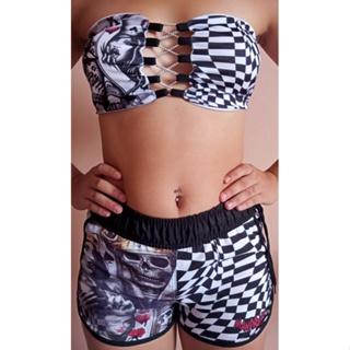 Conjunto mandrake feminino short e cropped com bojo