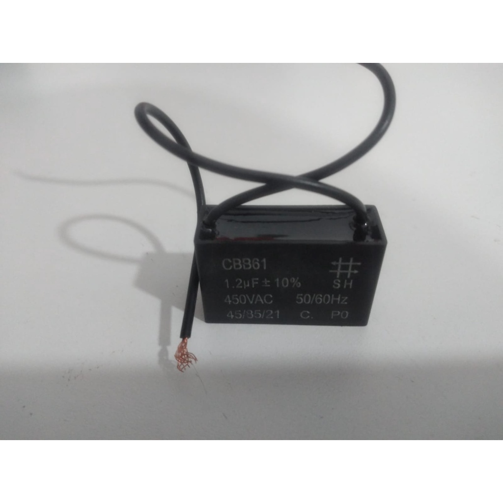 Capacitor Quadrado P/ Ventilador 2 Fios 1,2uf 50/60hz 450v