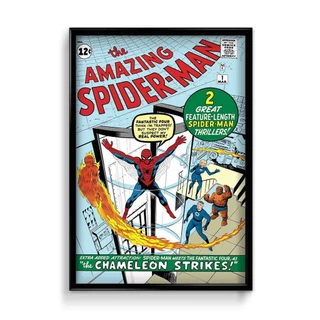 Quadro Decorativo Herói Marvel Homem-Aranha Spiderman Amazing Quadrinhos c/Moldura Preta