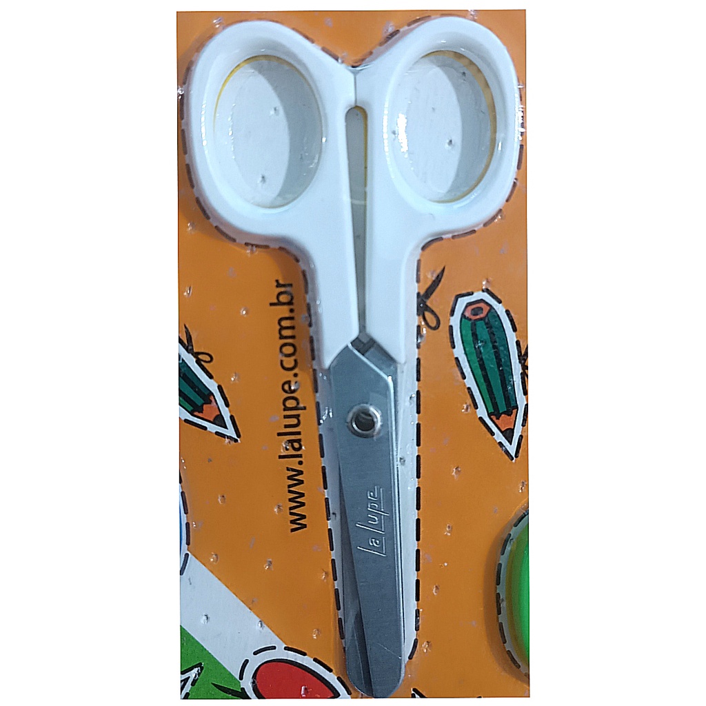Tesoura Escolar Pequena sem Ponta - Lalupe | Shopee Brasil