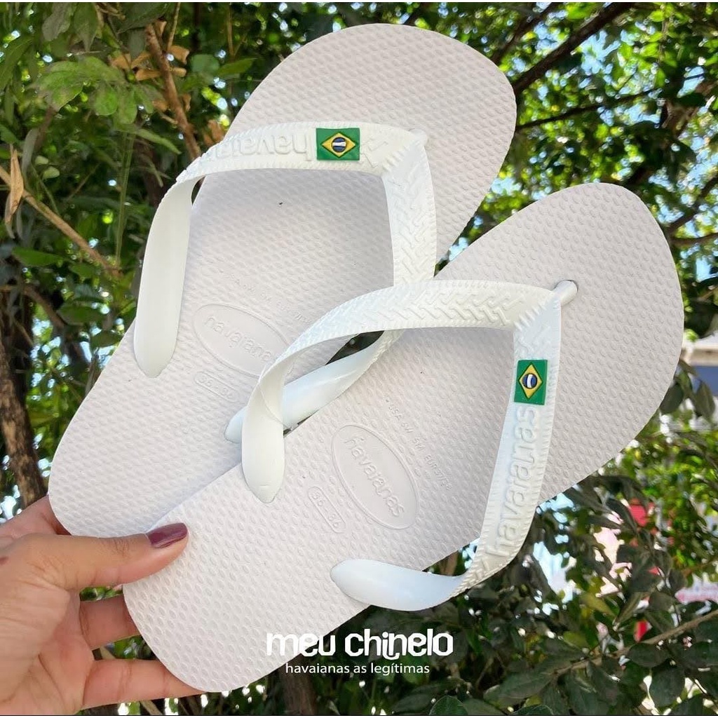 Chinelo Havaianas Brasil (da Bandeirinha)Branco Original | Shopee Brasil
