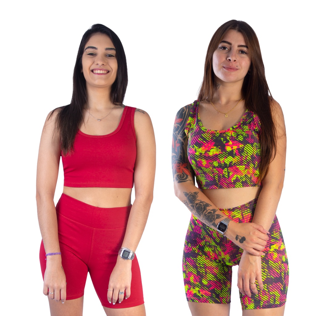 Conjunto Fristyle Fitness Short e Top Academia - Feminino em Promoção