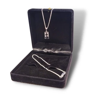 Correntinha Masculina + Pulseira Banhada A Prata 925 + Pingente Placa Cruz