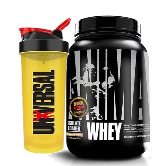 ANIMAL WHEY PROTEIN ISOLADO + CONCENTRADO IMPORTADO 907G UNIVERSAL NUTRITION – ACOMPANHA COQUETELEIRA