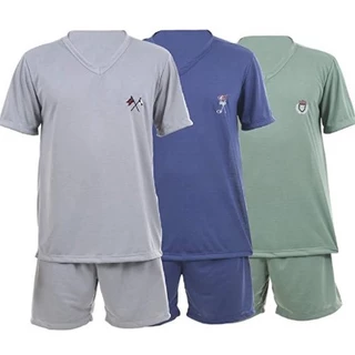 Kit 3 Pijama Masculino Adulto Curto Verão Manga Curta E Short 008 em Oferta na Shopee
