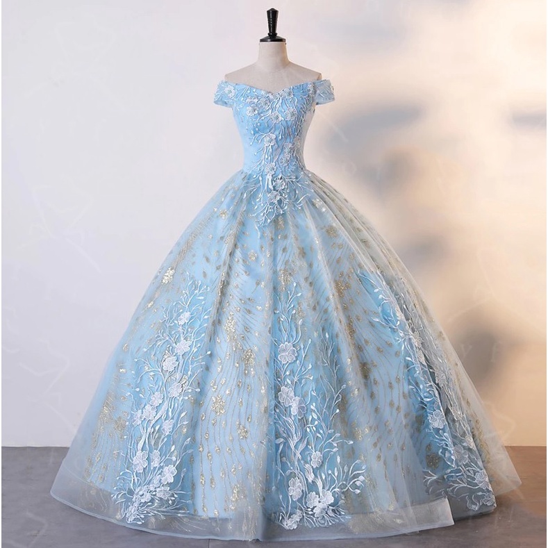 Vestido princesa Azul bebê