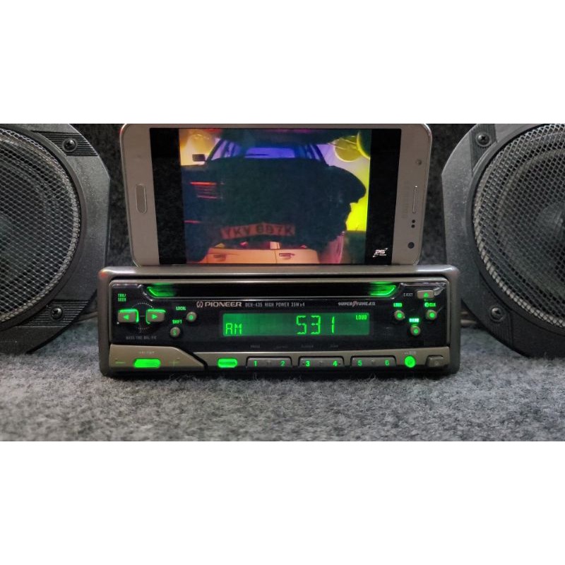 Cd Pioneer Deh-435 Com Bluetooth Via Am Iluminação Led Verde