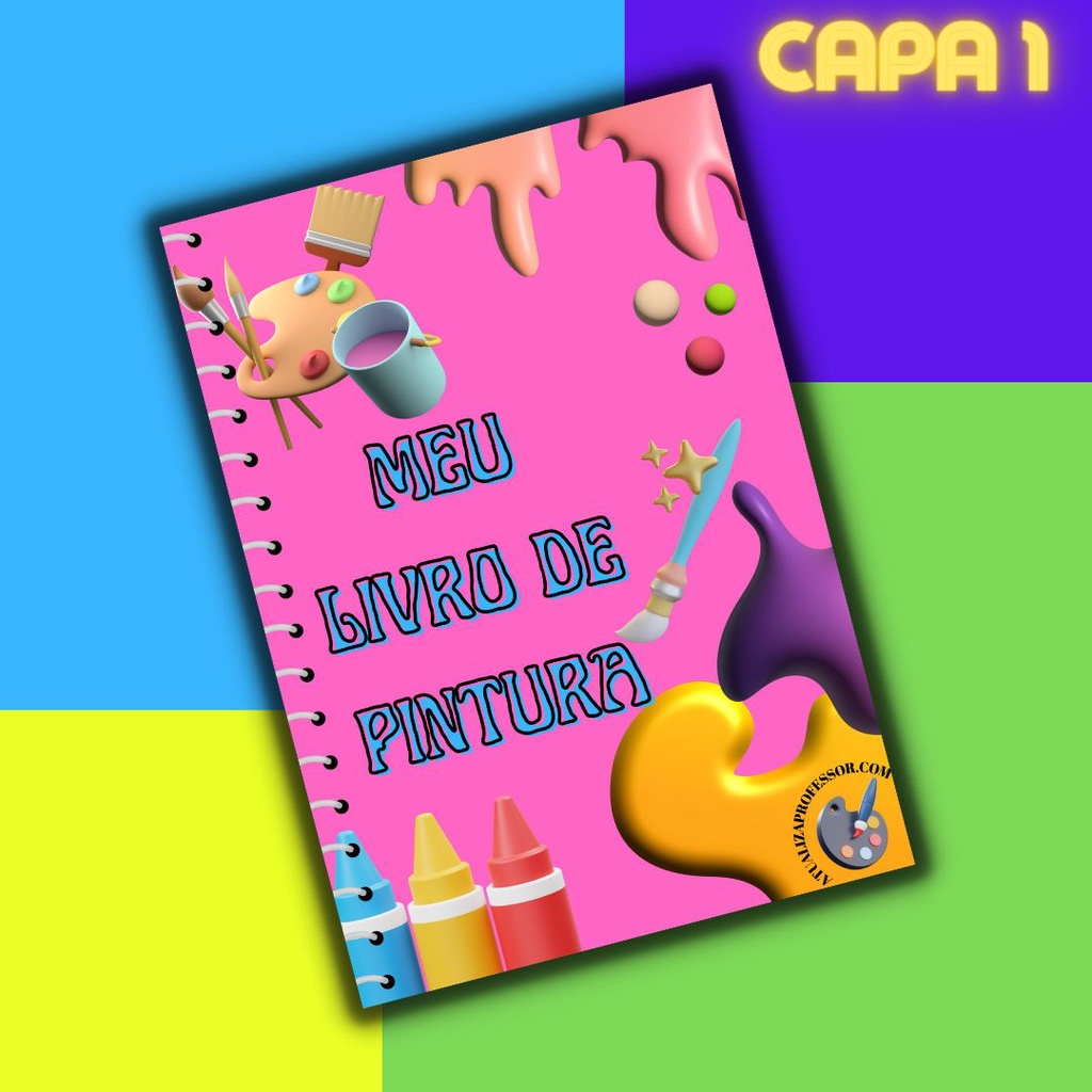 Livro de desenhos para colorir, muitos personagens que as crianças amam