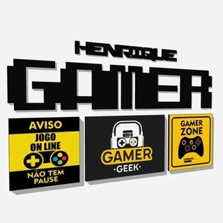 Conjunto Placas E Letras Gamer Personalizado Nome Tamanho Grande