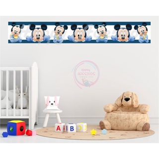 Faixa Decorativa Adesivo de Parede Quarto Infantil Menino Criança Bebê Mickey Baby