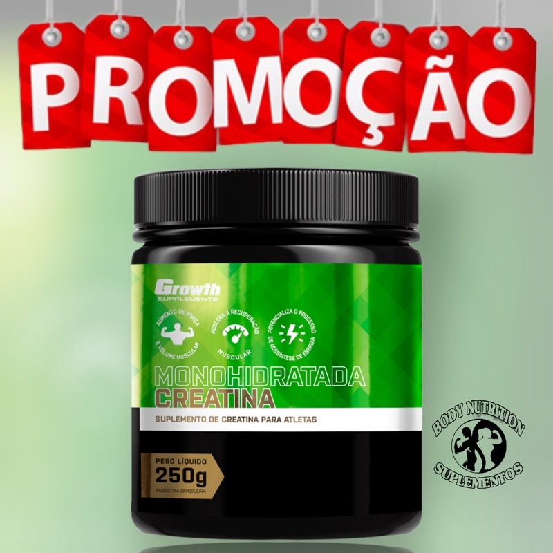 Creatina Pura Monohidrarada 250g Growth Supplements Shopee Brasil