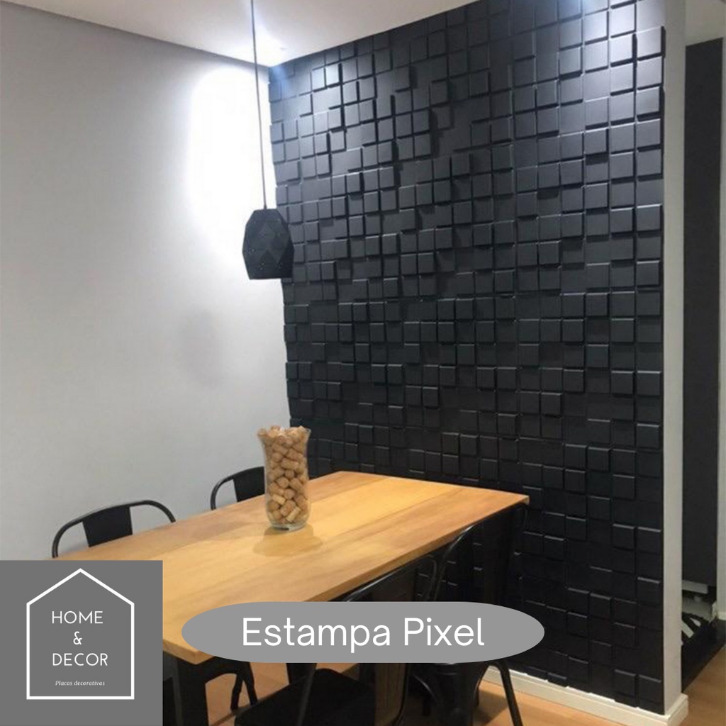 Placas 3D Decorativas Preta Autocolantes PVC Painel Ripado - Direto da Fábrica