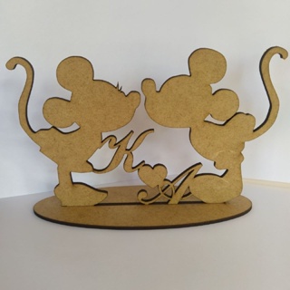30 Lembrancinha Minnie E Mickey Mdf Cru Decoração De Mesa