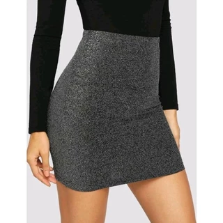 SAIA FEMININA LUREX BRILHO MIDI BLOGUEIRA BALADA, P , M , G, GG