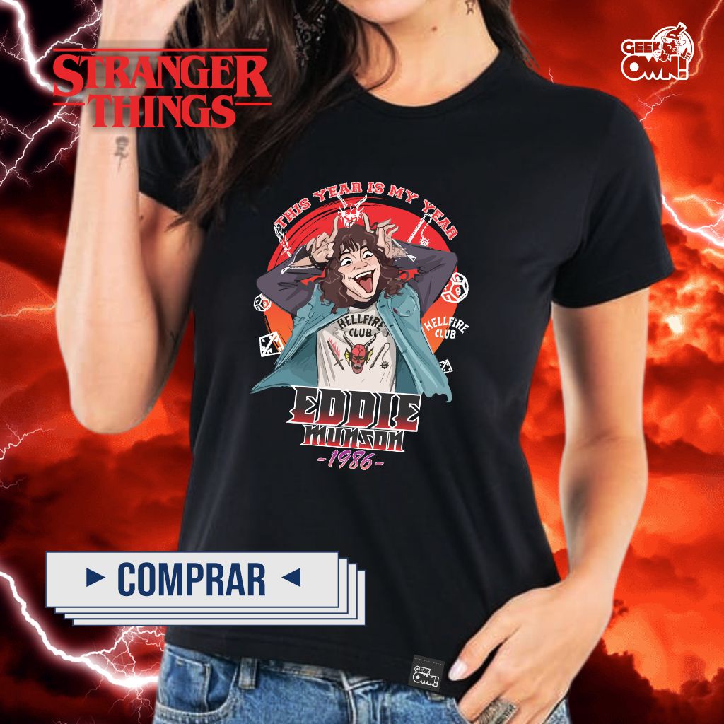 Camiseta Stranger Things Alfabeto- Baby Look Geek