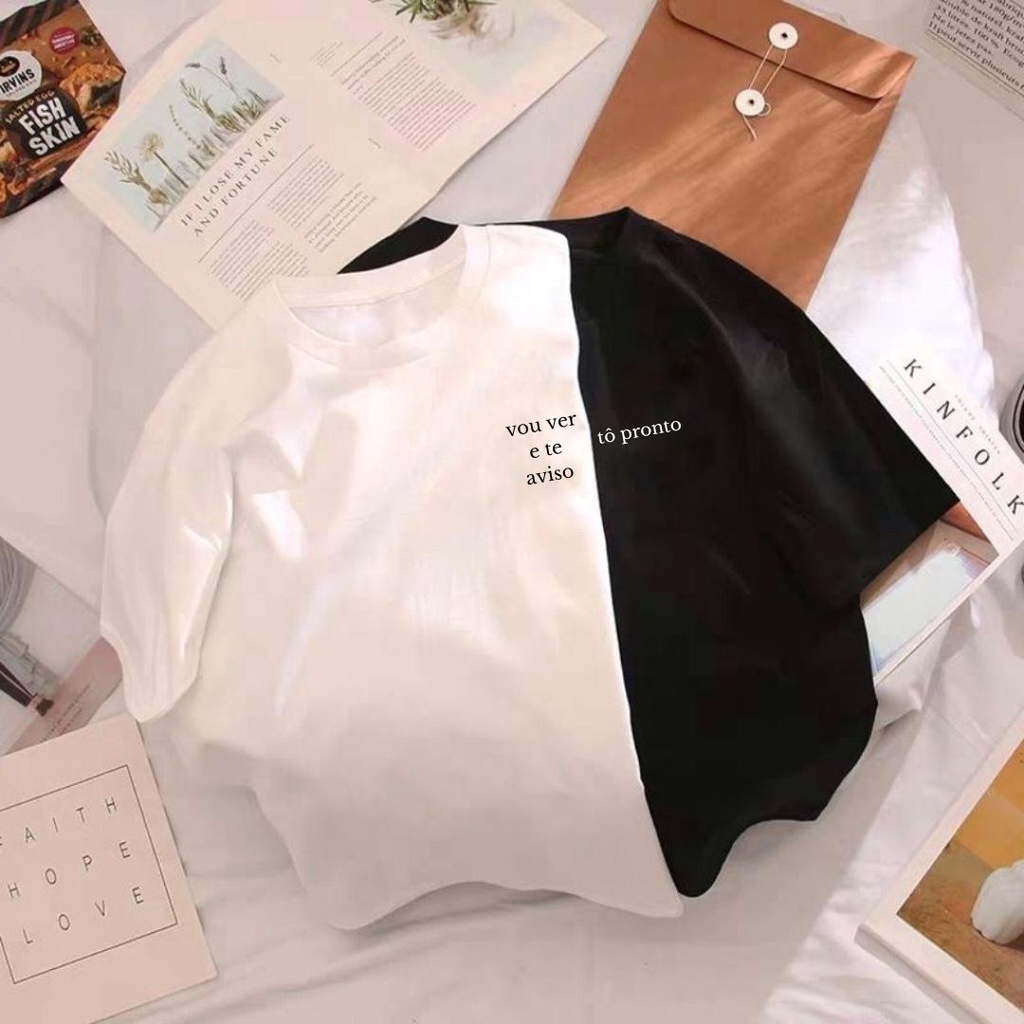 Kit 2 Camisetas Camisa Casal Opostos Vou Ver e Te Aviso Tô Pronto