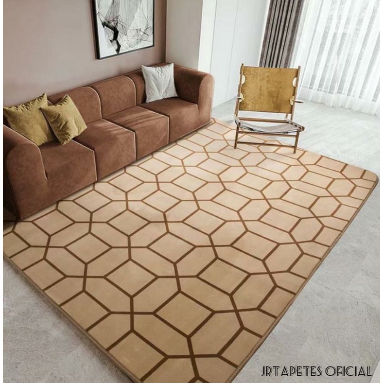 Tapete para sala grande 4 metros 4,00x2,00 aveludado geometrico