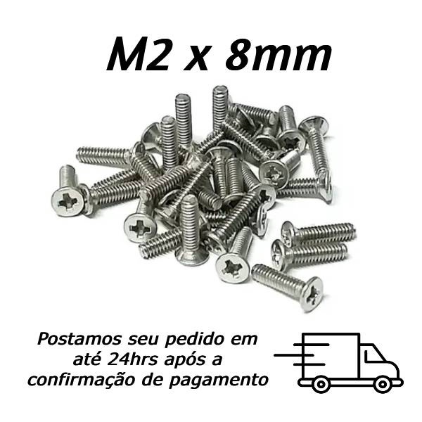 Parafuso Máquina Chato Phillips Inox M2 X 8mm