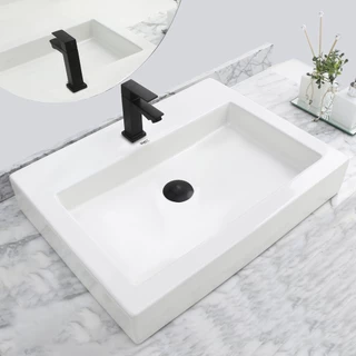 Cuba de Cerâmica Sobrepor Banheiro/Lavabo 63x47x11 cm