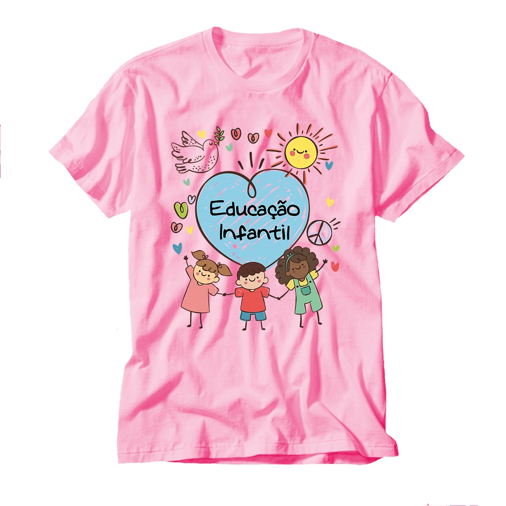 Camiseta Educação Infantil professor professora Rosa Várias Estampas ...