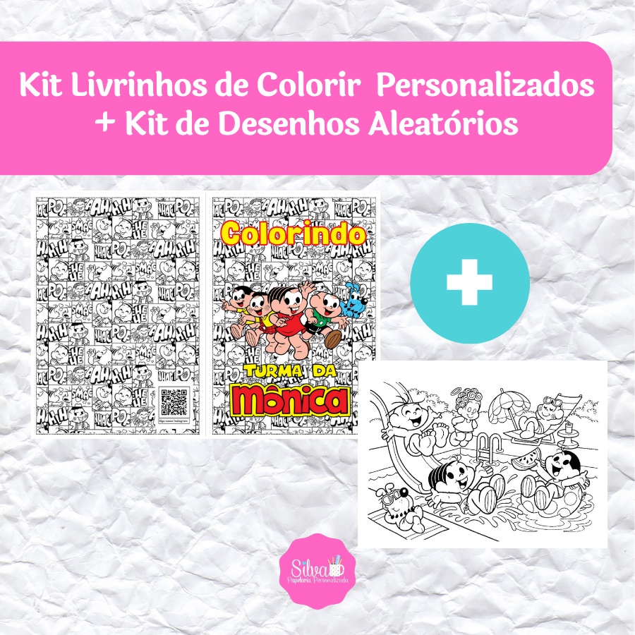 Kit Colorir Personalizado C/05 Unid - Escolha o Tamanho