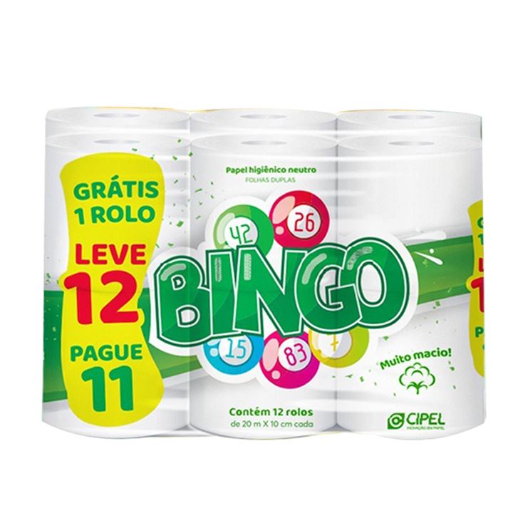 Papel Higiênico Bingo 12 Rolos Folha Dupla Neutro Shopee Brasil 5804