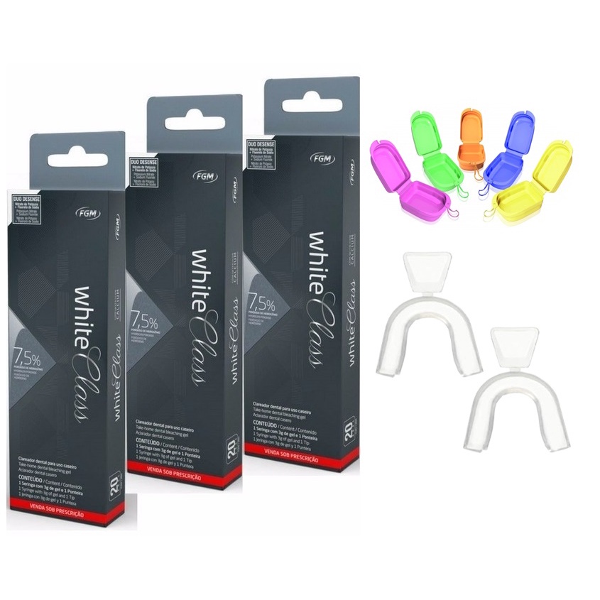 Kit Clareamento dental White Class 7,5% + Moldeira + estojo