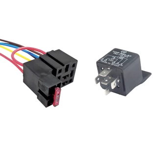 Rele auxiliar 5 pinos com chicote porta fusivel