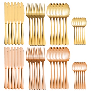 Kit 24 Utensílio De Cozinha Jogo De Talheres Premium Peças Aço Inox Mesa De Jantar