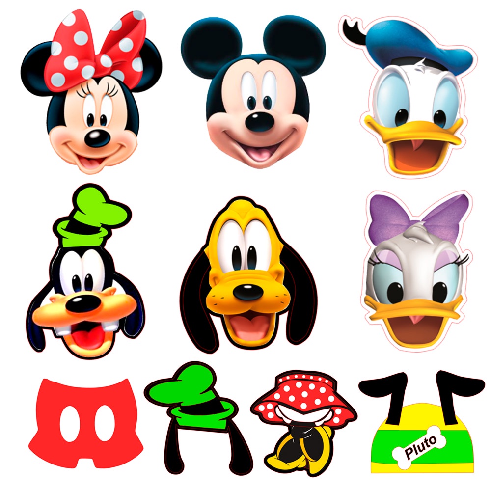 50 Apliques Turma do Mickey e Minnie Disney Toppers Recortes Tubete Enfeites Tags