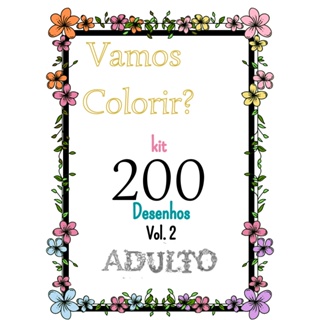 Kit 200 Desenhos Para Colorir Folha A4 - 2 Por Folha Adulto