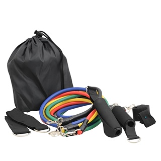 Kit Elástico Extensor 11 Itens Musculação - Treino em casa