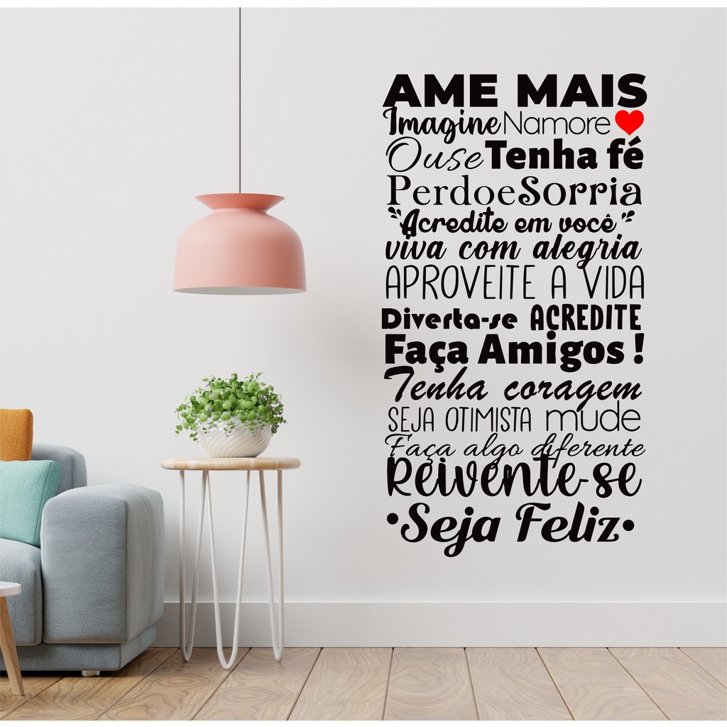 Adesivo Decorativo De Parede Frase Sorria Viva Ame A Vida