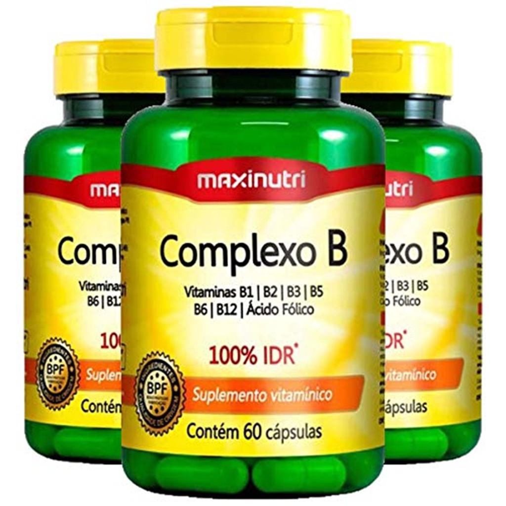 Complexo B 60 Capsulas Kit Com 3 Unidades Maxinutri | Shopee Brasil