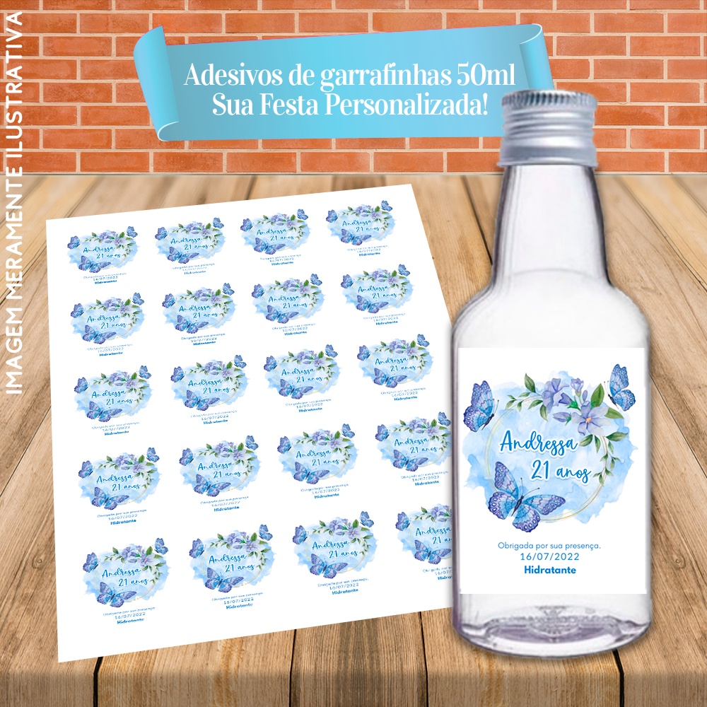 Rótulos Adesivos Personalizadas para Garrafinhas de 50ml 4x4,5cm ...