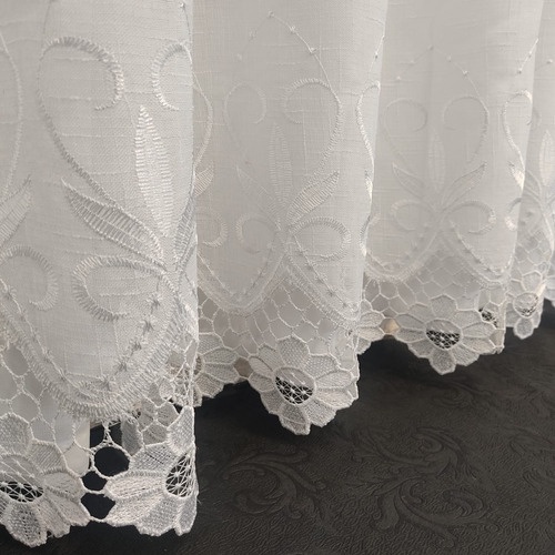 Cortina Para Varão Voil Guipir Com Forro Microfibra com 6 Metros de Largura