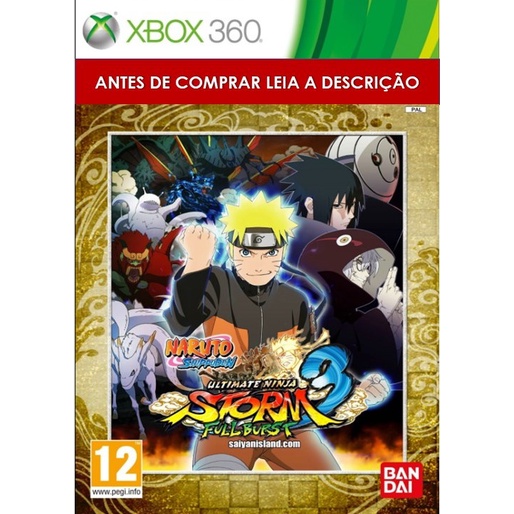 Naruto Rise Of A Ninja Xbox 360 Midia Fisica Usada Original