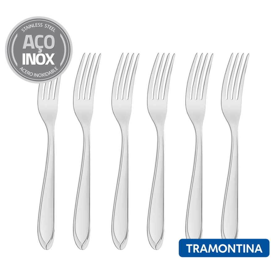 Kit - 60 Garfos De Mesa Luxo Laguna Em Aço Inox Gitop - Tramontina